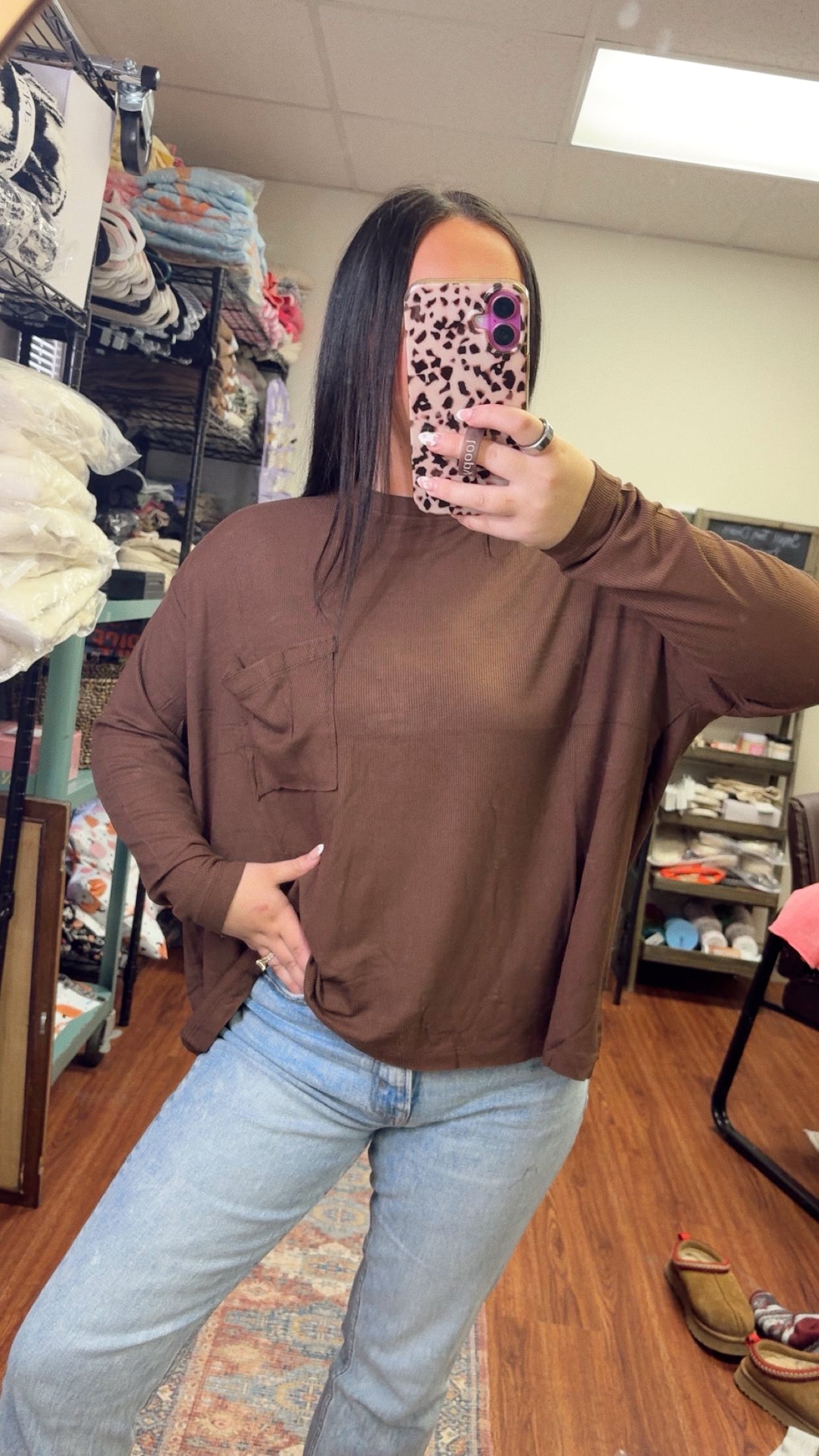 Always Needed Basic Top- Brown