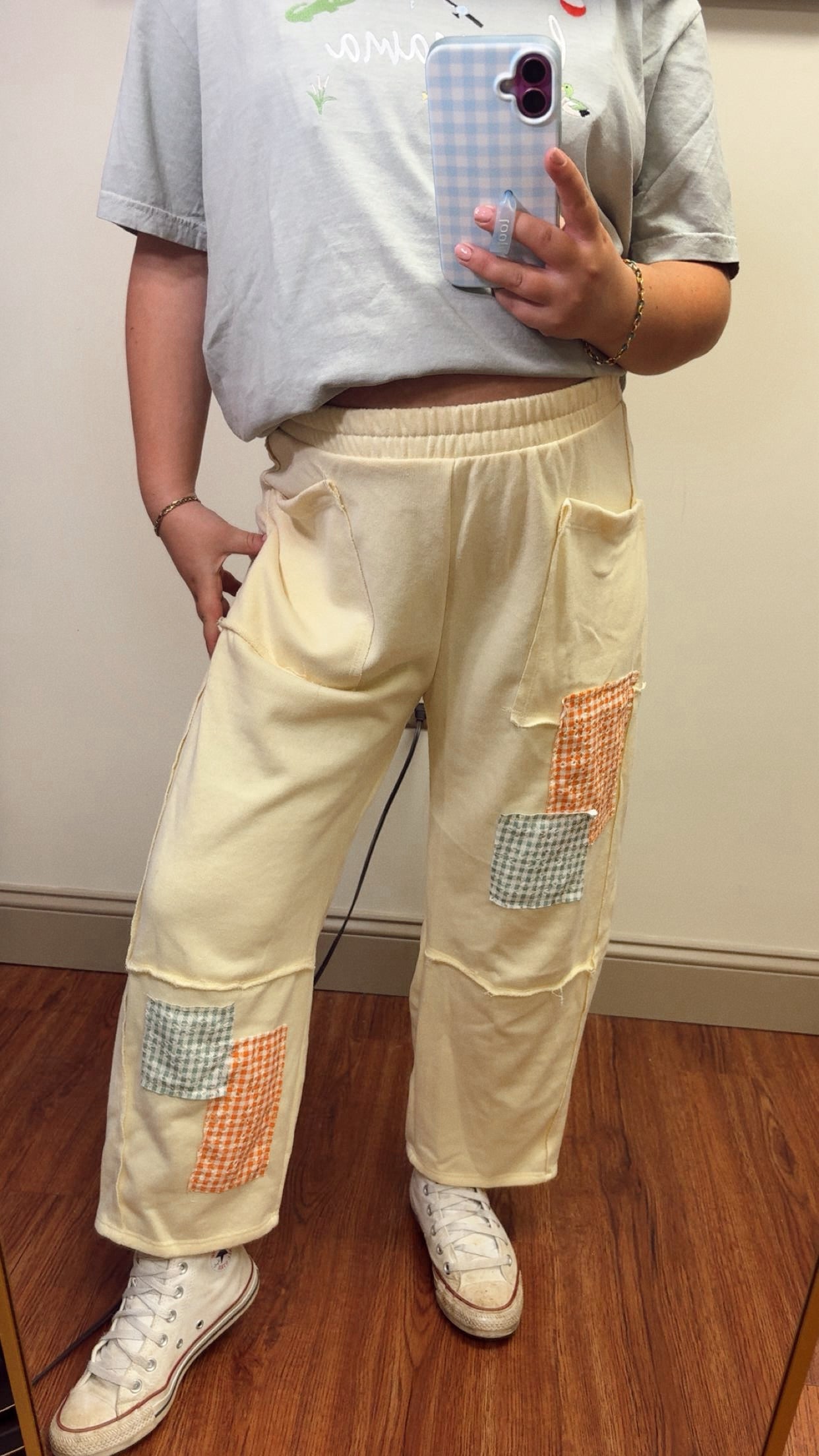 Creamsicle Patch Barrel Pants