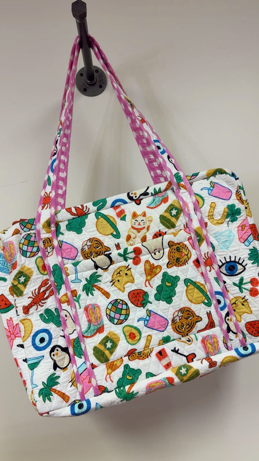 Hand Quilted Weekender - Lucky Girl