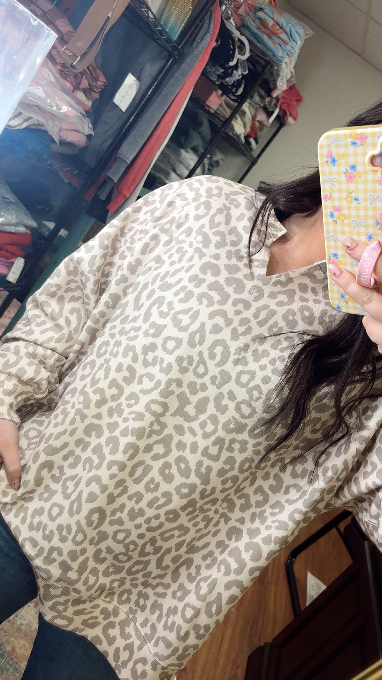 Spring Forward Sweatshirt- Leopard