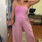 Look Again Strapless Jumpsuit - Mauve