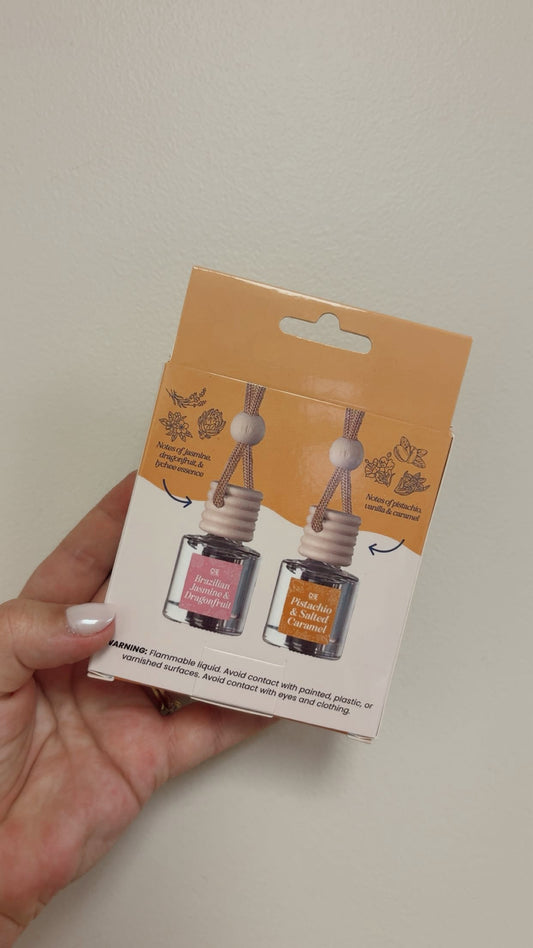 2 Pack Car Diffusers - Pistachio & Brazilian Jasmine