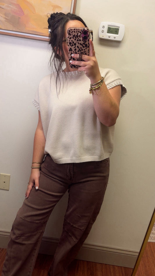 Toasted Almond Sweater Top