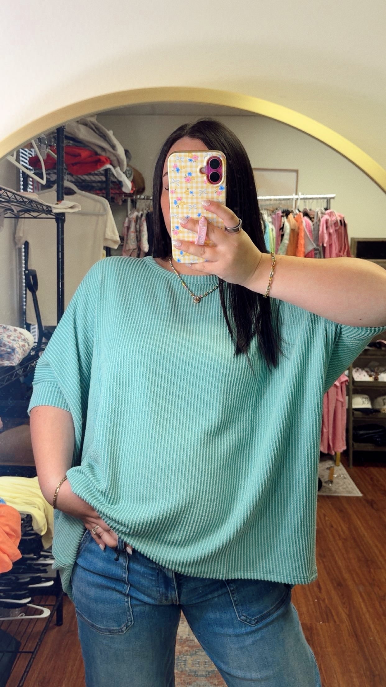 Simple Days Ribbed Top - Jade