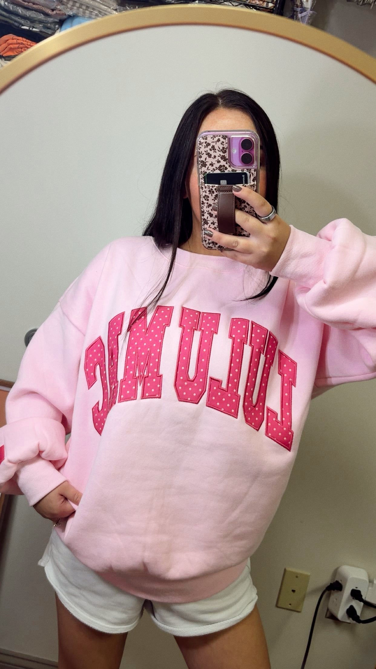 Lulu Mac Polka Dot Crewneck - Pink