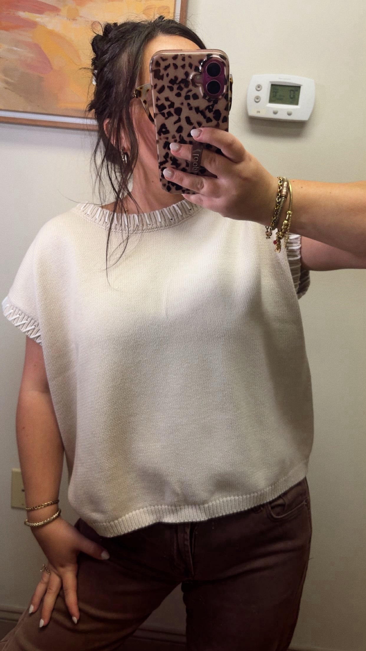 Toasted Almond Sweater Top