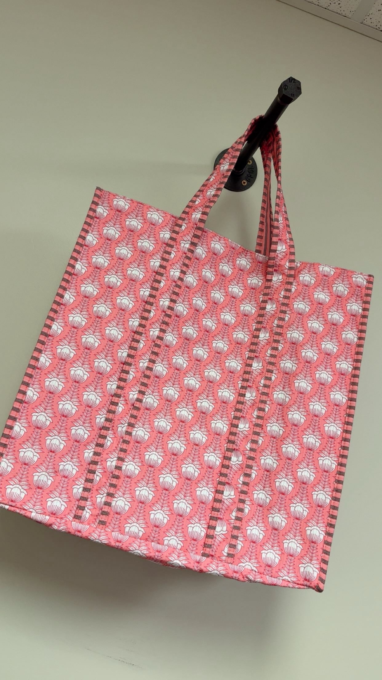 Pink Quilted Tote Bag