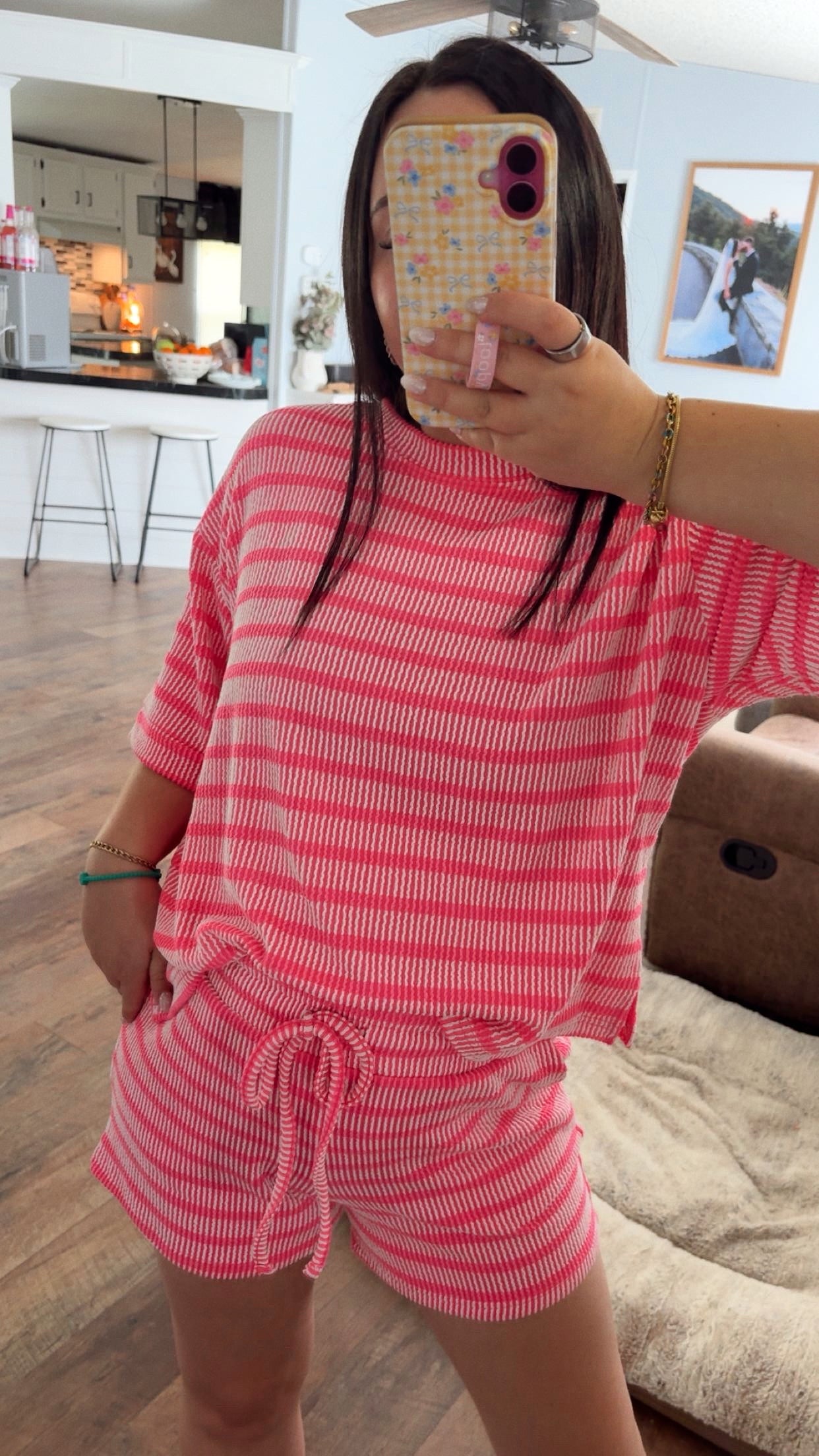 Styling Stripes Ribbed Set - Hot Pink