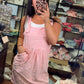 Sunshine And Daisies Overall Dress- Pink
