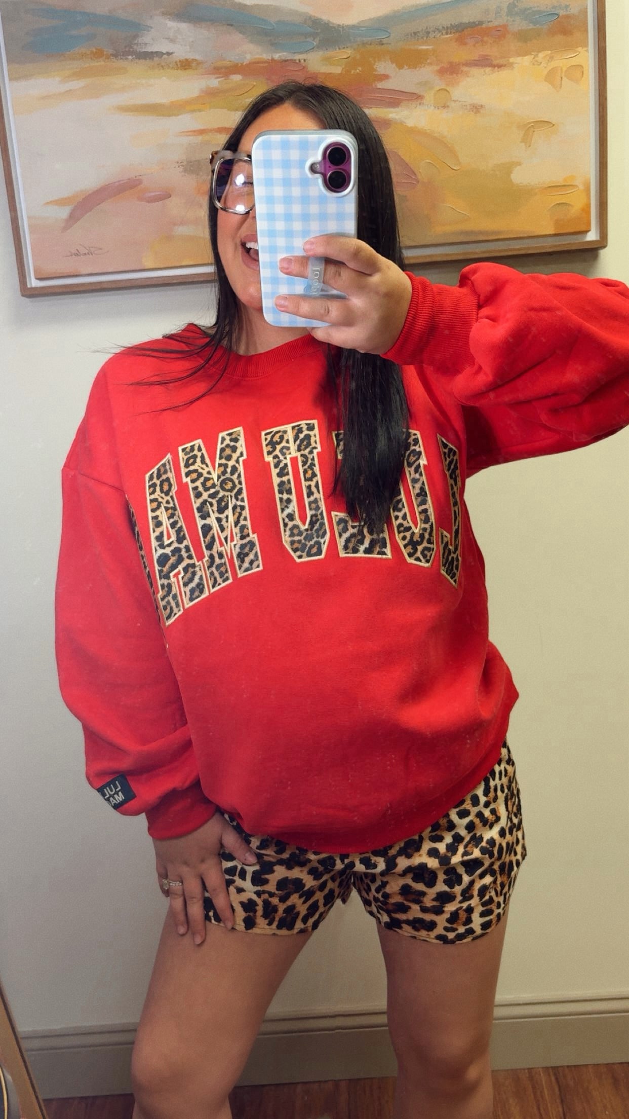 Lulu Mac Crewneck - Red Leopard