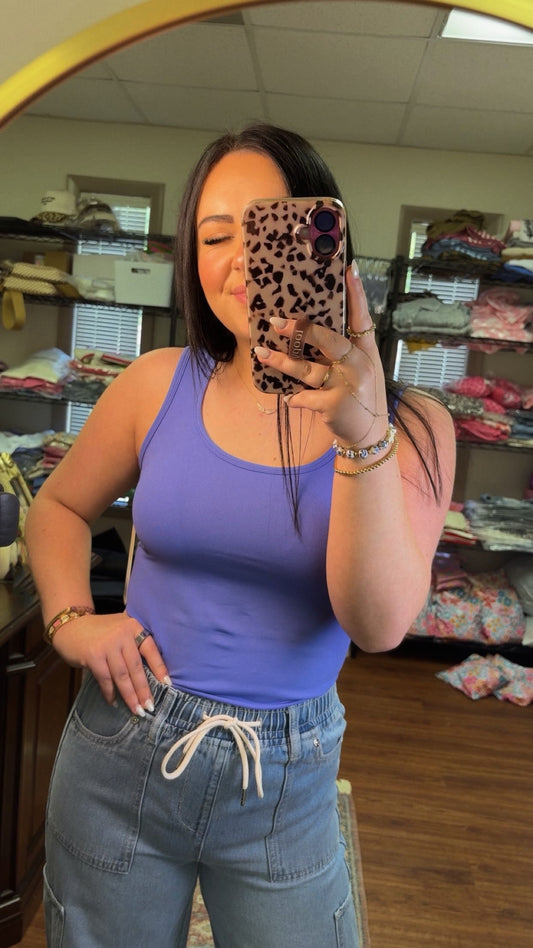 Slim And Shape Reversible Tank- Periwinkle