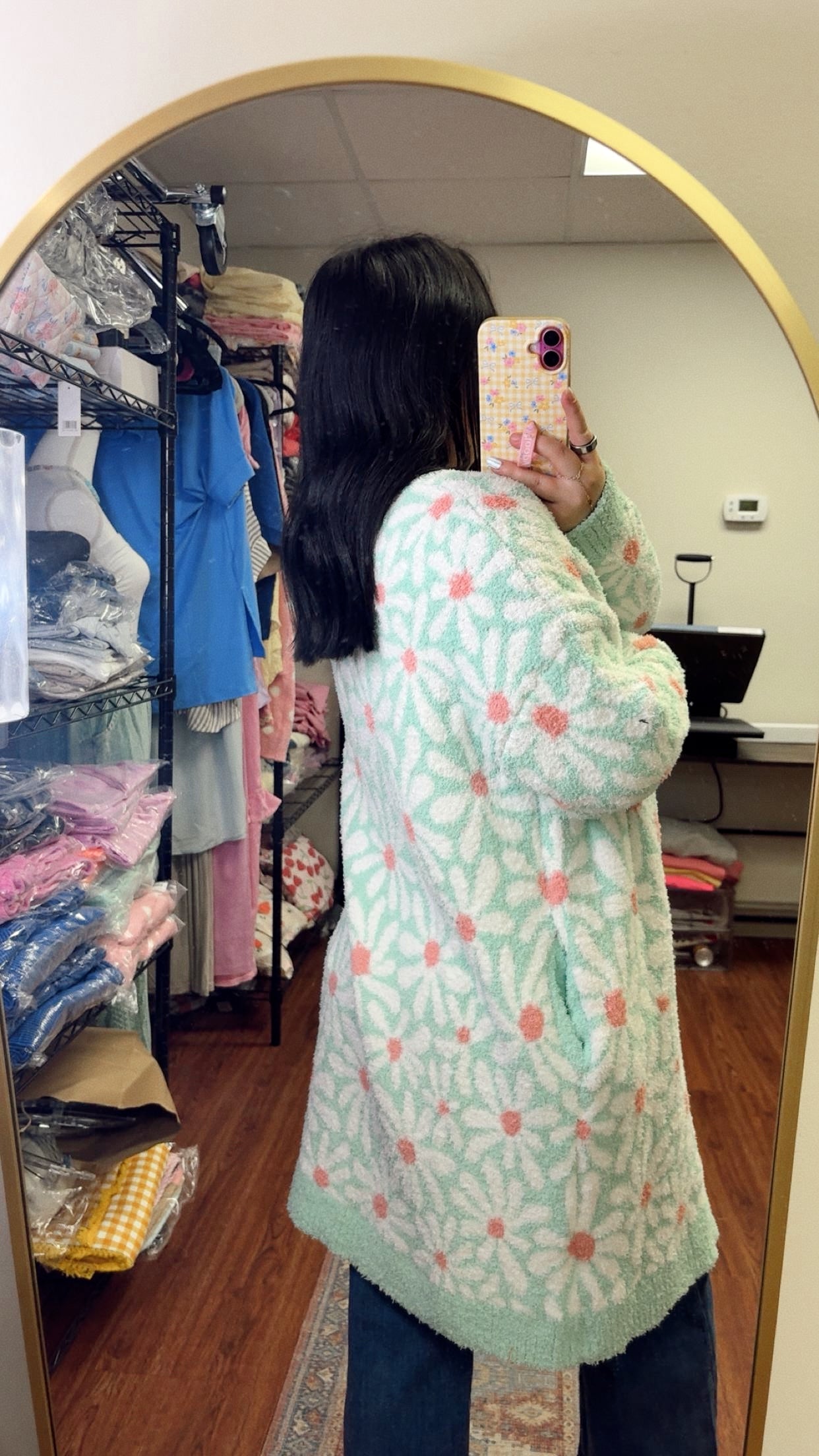 Cloud Cardigan - Mint Daisy