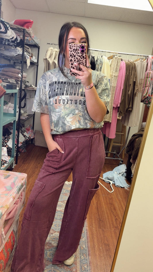 Comfort Is Key Sweatpants- Dark Cherry