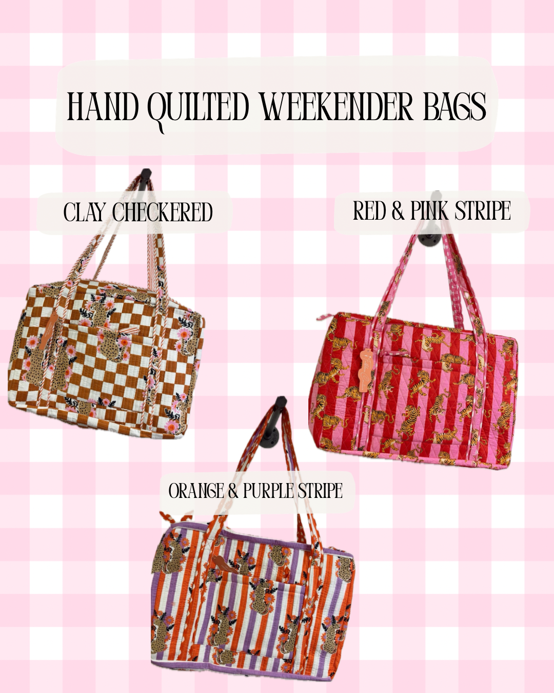 Hand Quilted Weekender Bags
