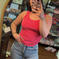Raspberry Swirl Ribbed Tank