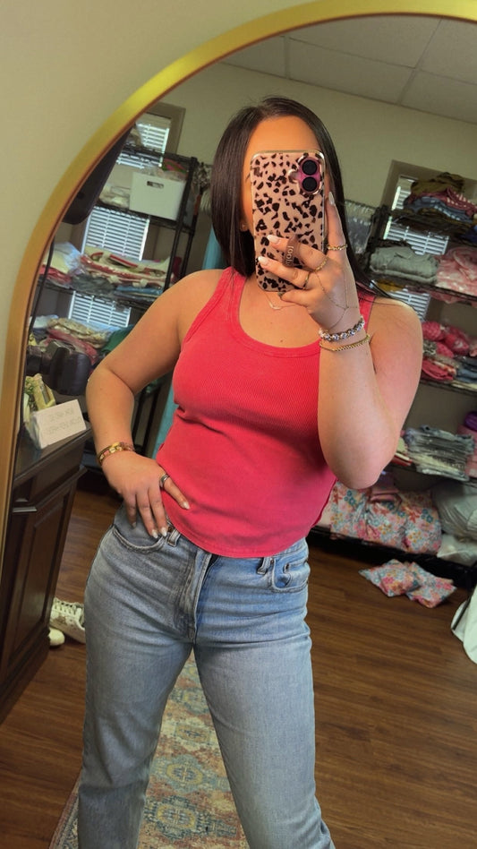 Raspberry Swirl Ribbed Tank