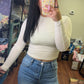 Basic Cropped Long Sleeve- Cream