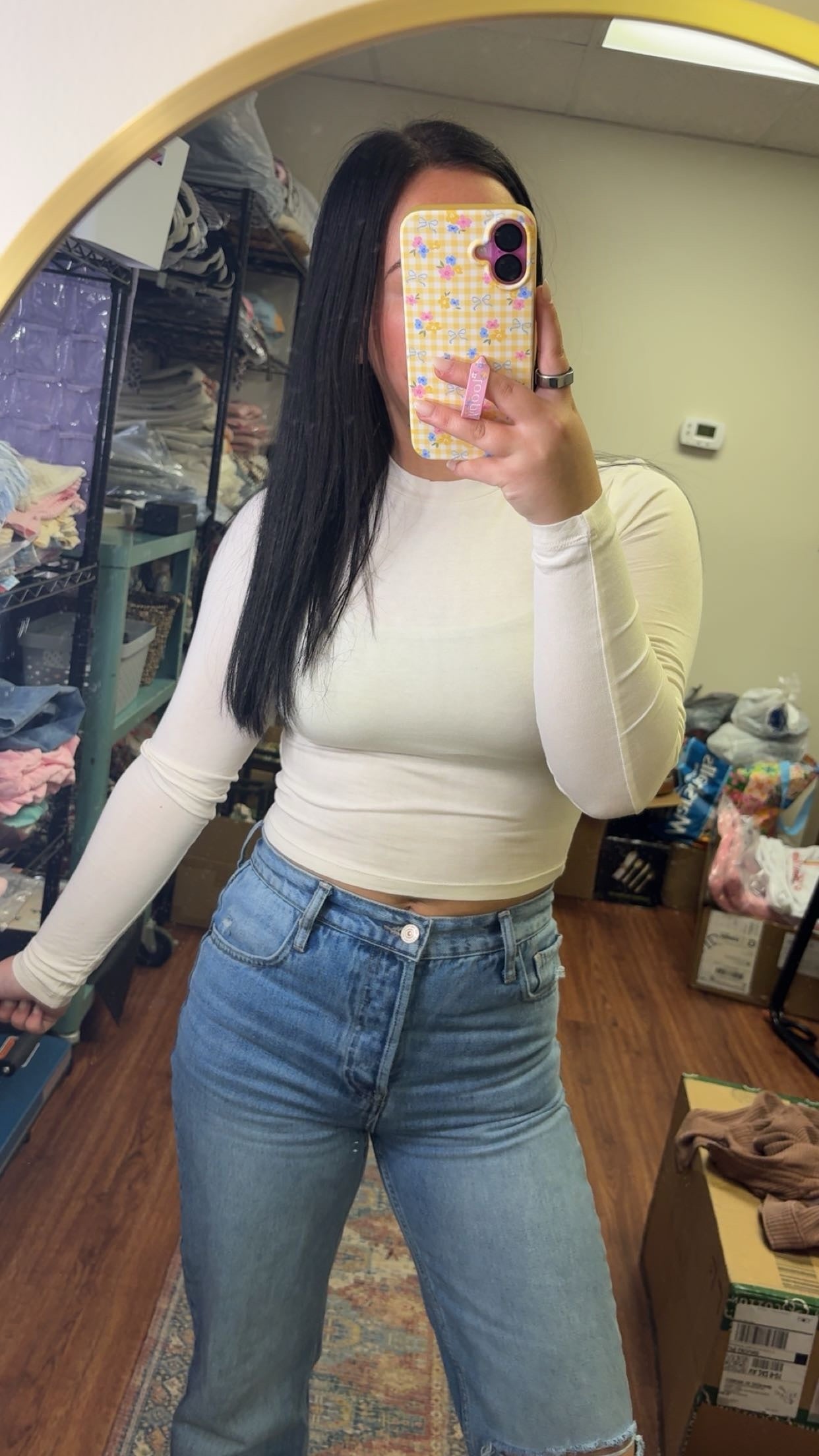 Basic Cropped Long Sleeve- Cream