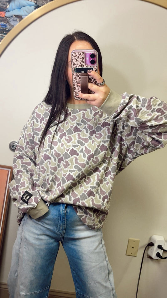 Lulu Mac Camo Waffle Top