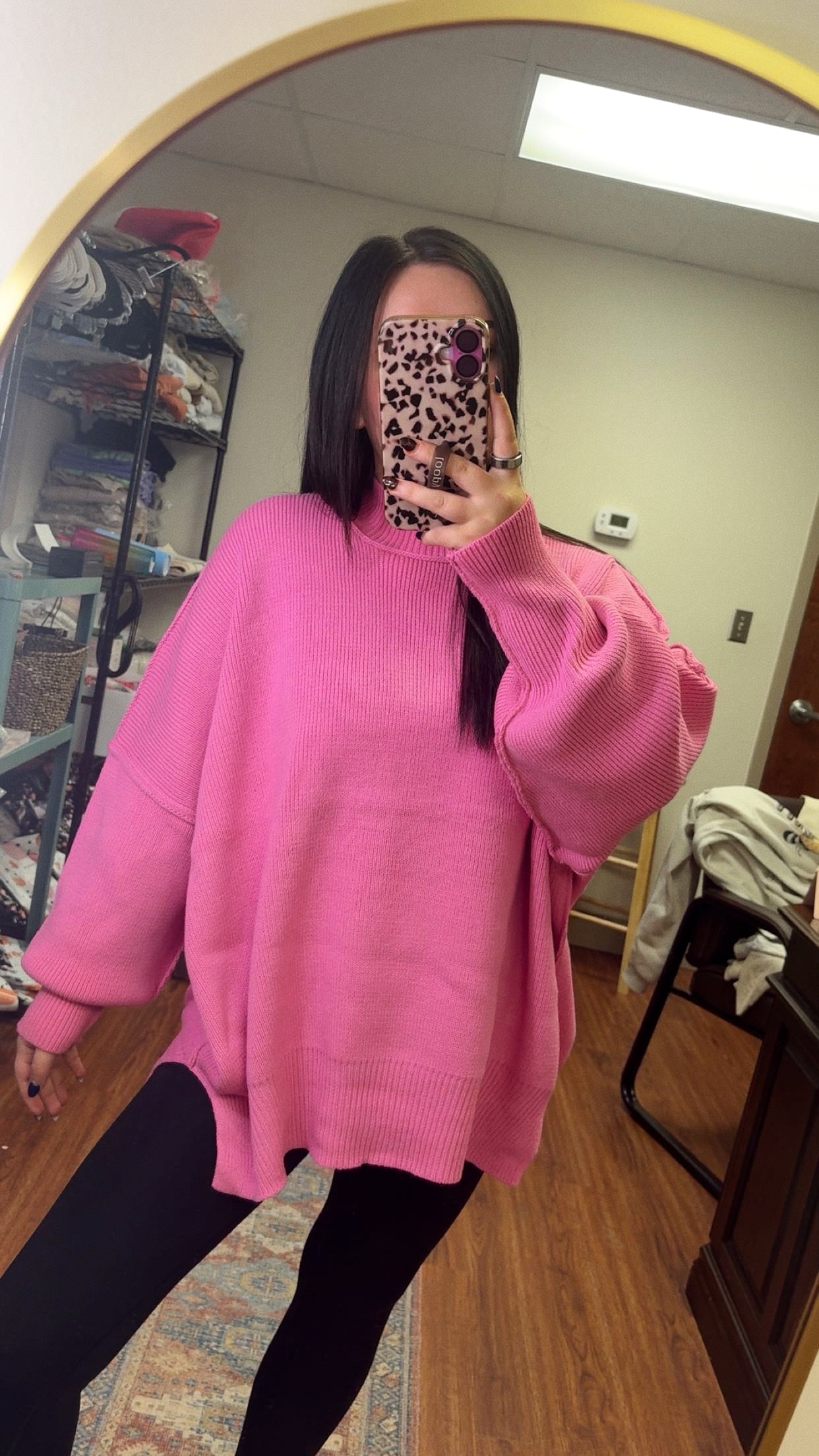 Downtown Oversized Sweater- Pink