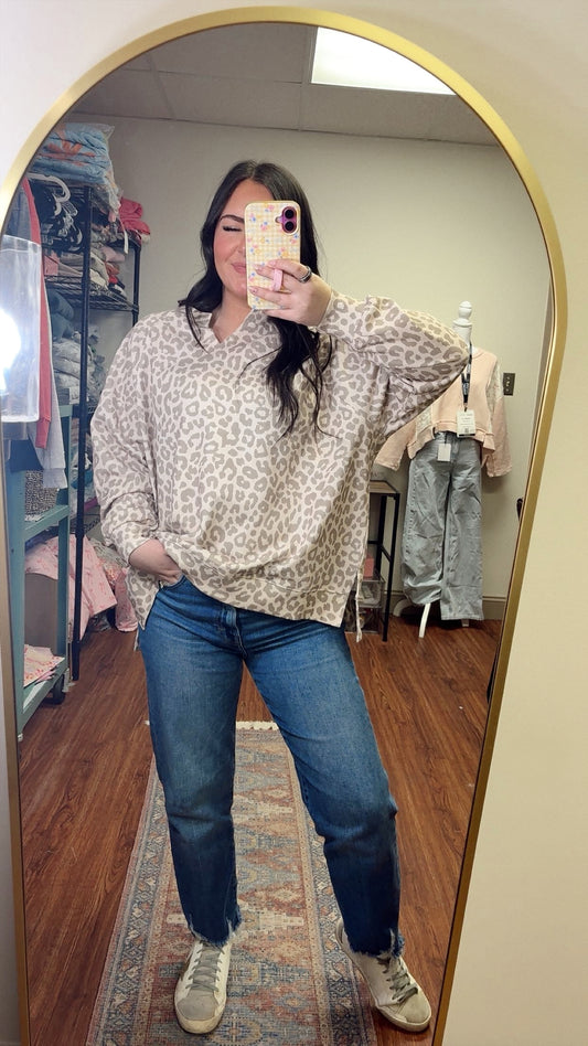 Spring Forward Sweatshirt- Leopard