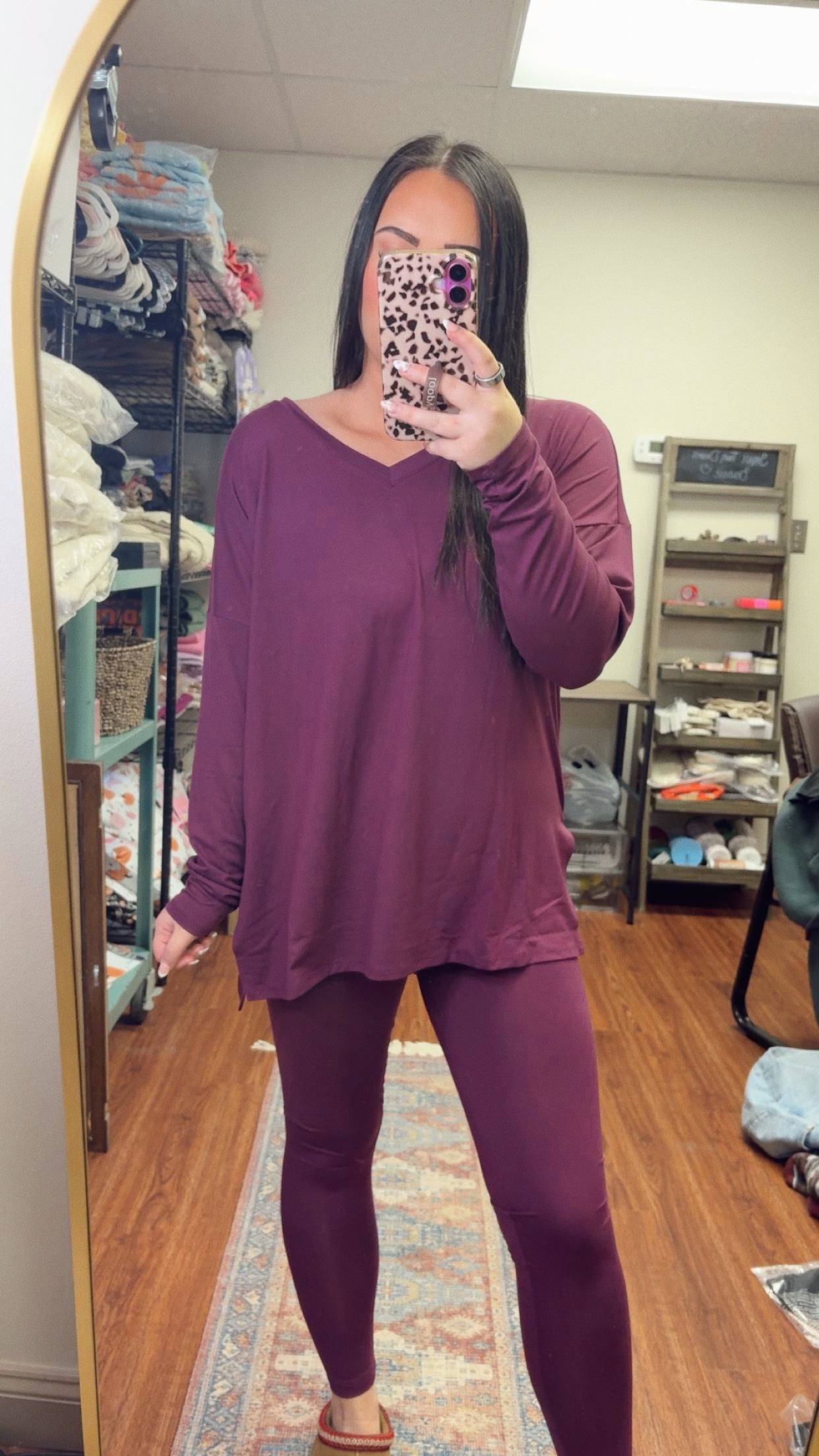 Timeless Long Sleeve Set- Eggplant