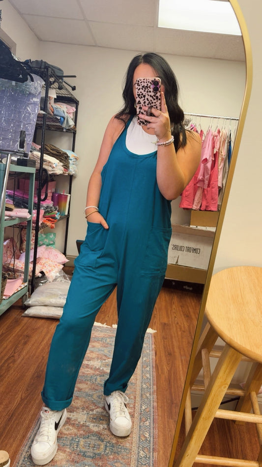 Hot Shot Jumpsuit-Teal