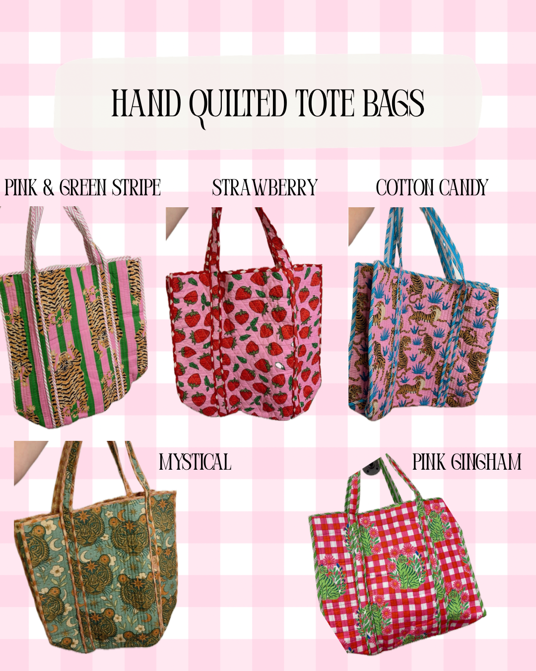 Hand Quilted Tote Bags