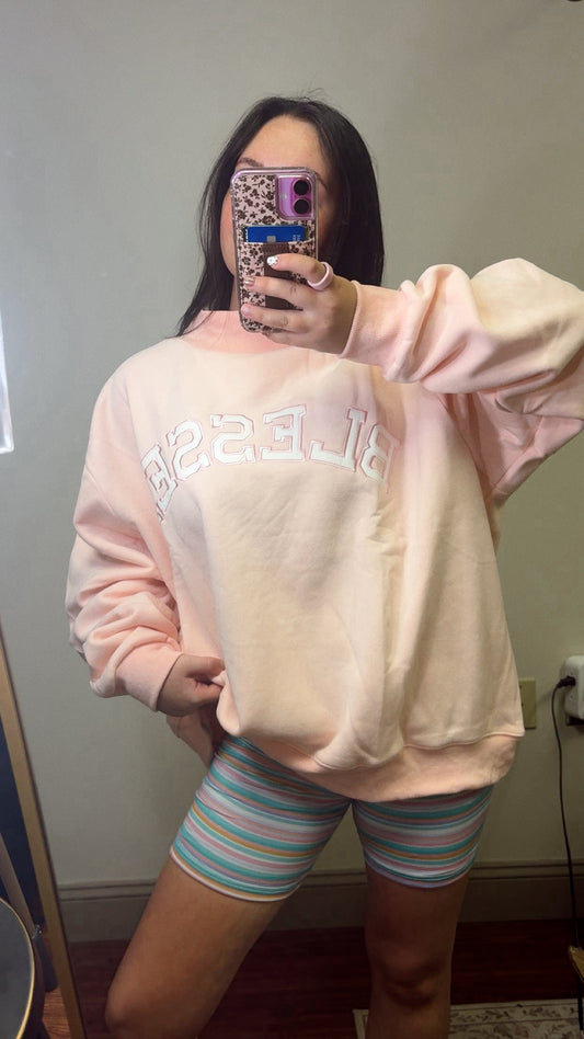 Blessed Embroidered Mockneck Sweatshirt