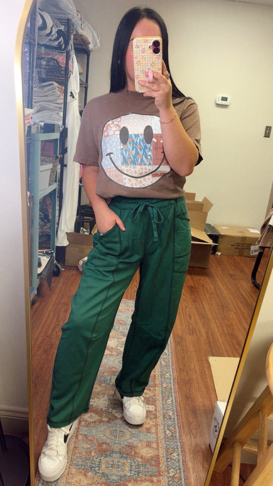 Fall Patchwork Smiley Tee