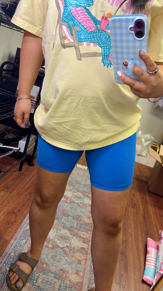 Classic Style Biker Shorts - Blue