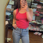 Raspberry Swirl Ribbed Tank