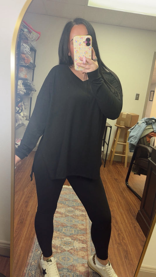 Timeless Long Sleeve Set- Black