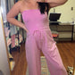 Look Again Strapless Jumpsuit - Mauve