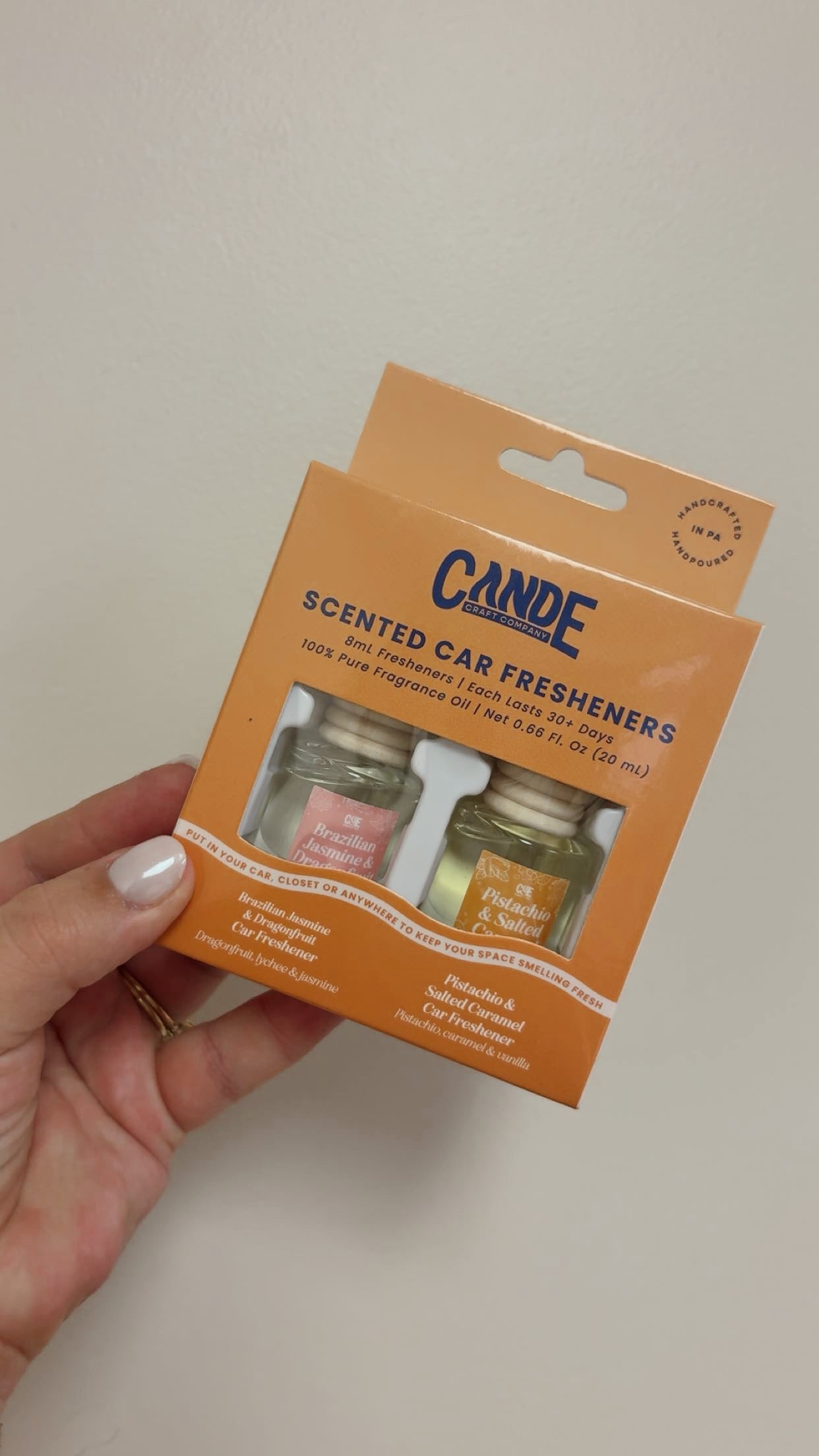 2 Pack Car Diffusers - Pistachio & Brazilian Jasmine