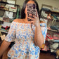 Essie Floral Smocked Top
