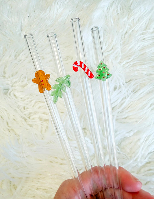 Christmas Glass Straw Pack