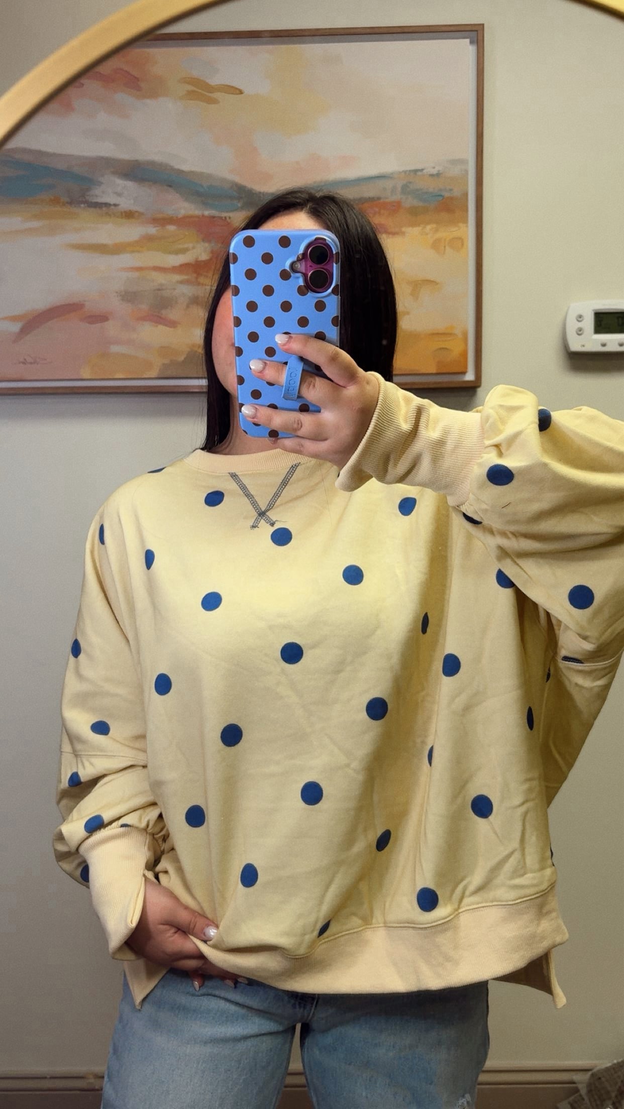 Dotted Delight Crewneck - Yellow