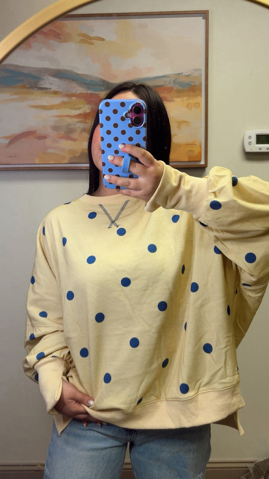 Dotted Delight Crewneck - Yellow