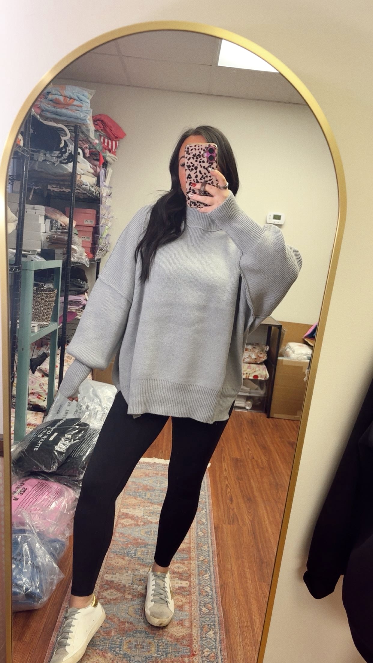Downtown Oversized Sweater- Heather Gray