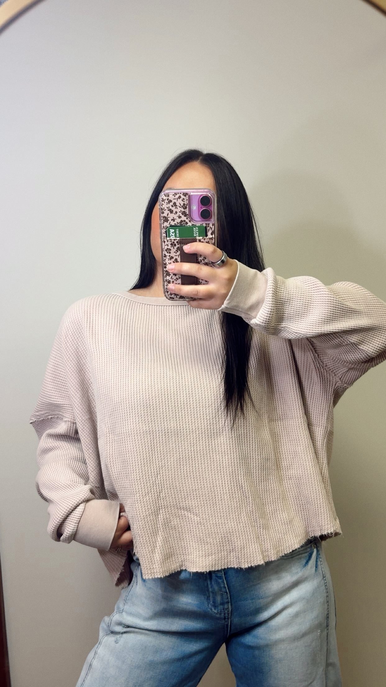 Better Than Basic Waffle Top - Taupe