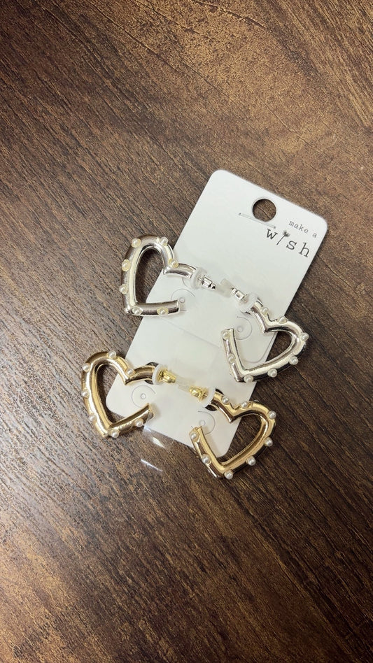 Pearl Heart Earrings