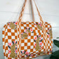 Hand Quilted Overnight Bag- Clay Checker