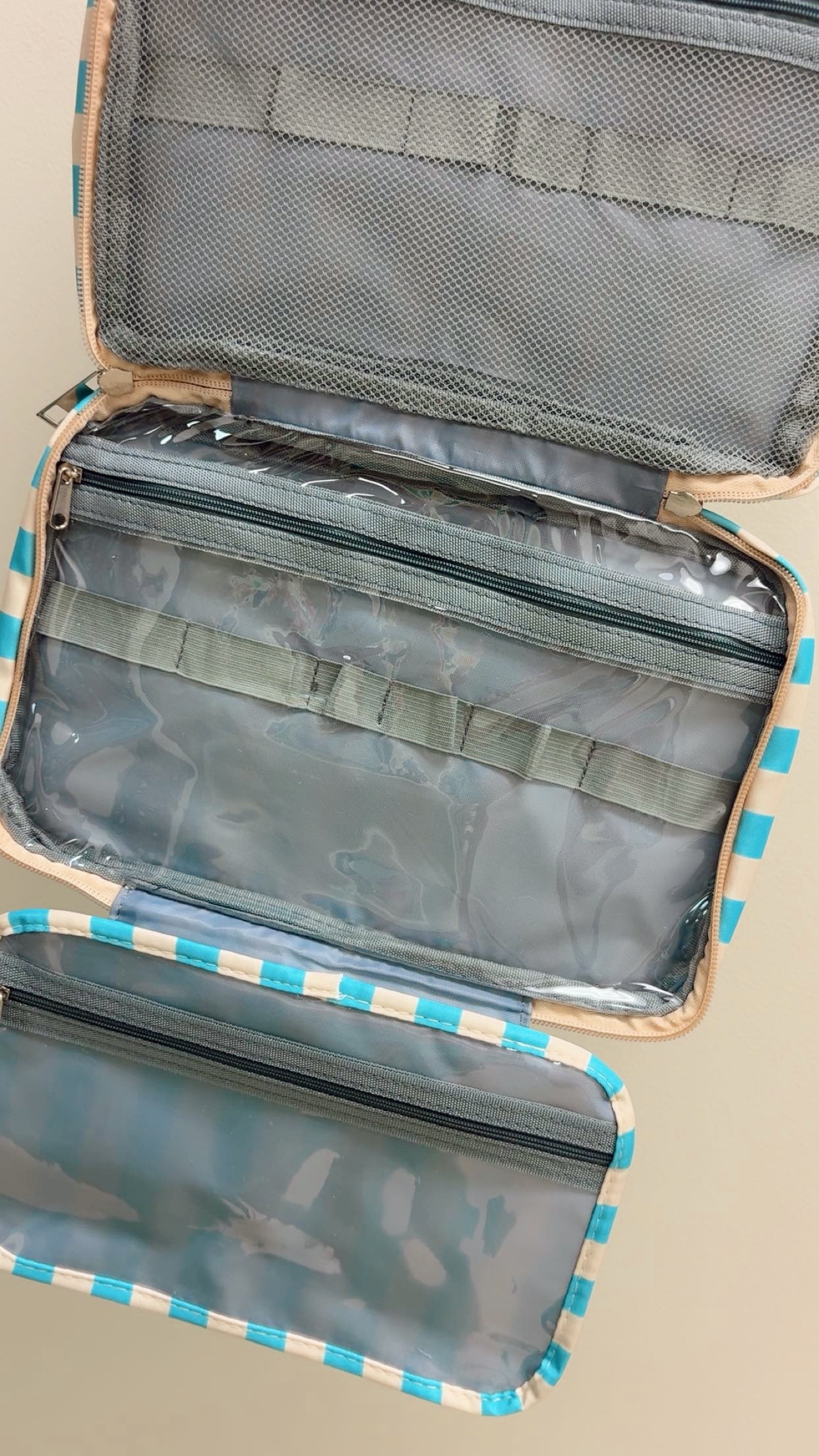 Striped Hanging Toiletry Bag
