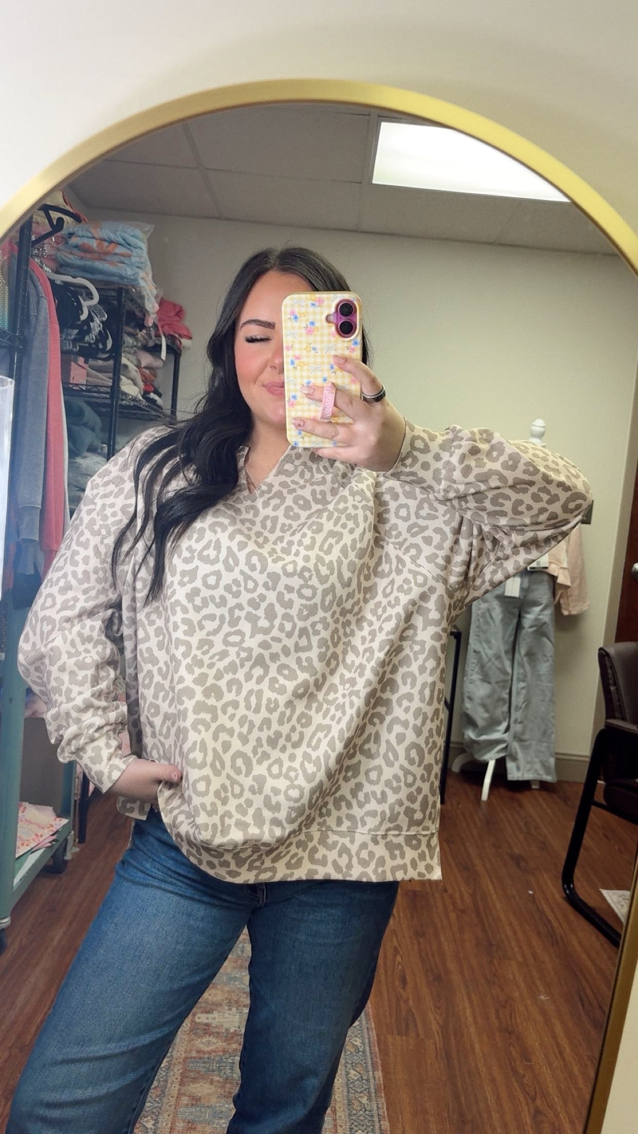 Spring Forward Sweatshirt- Leopard
