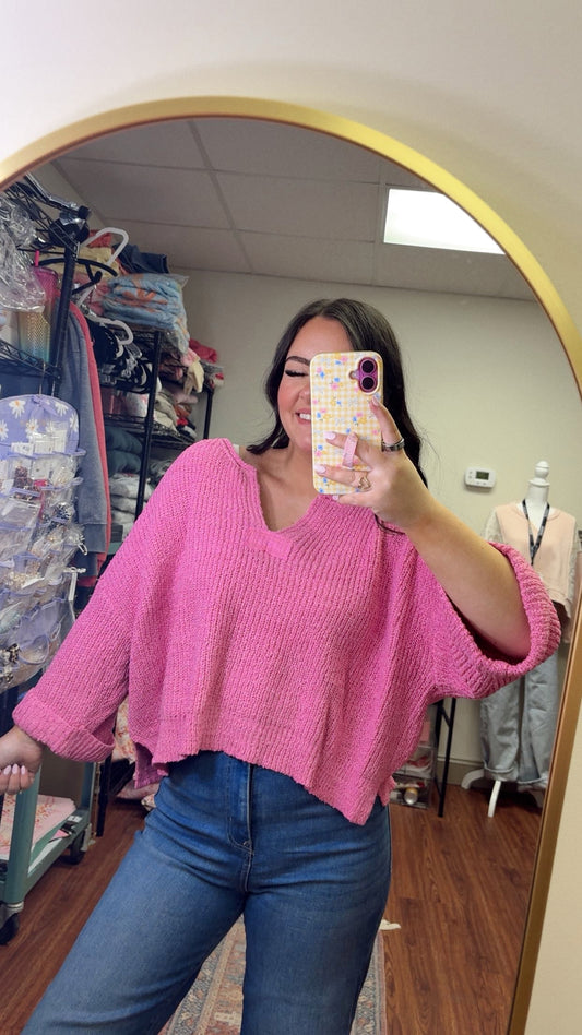 Isabella Sweater- Candy Pink