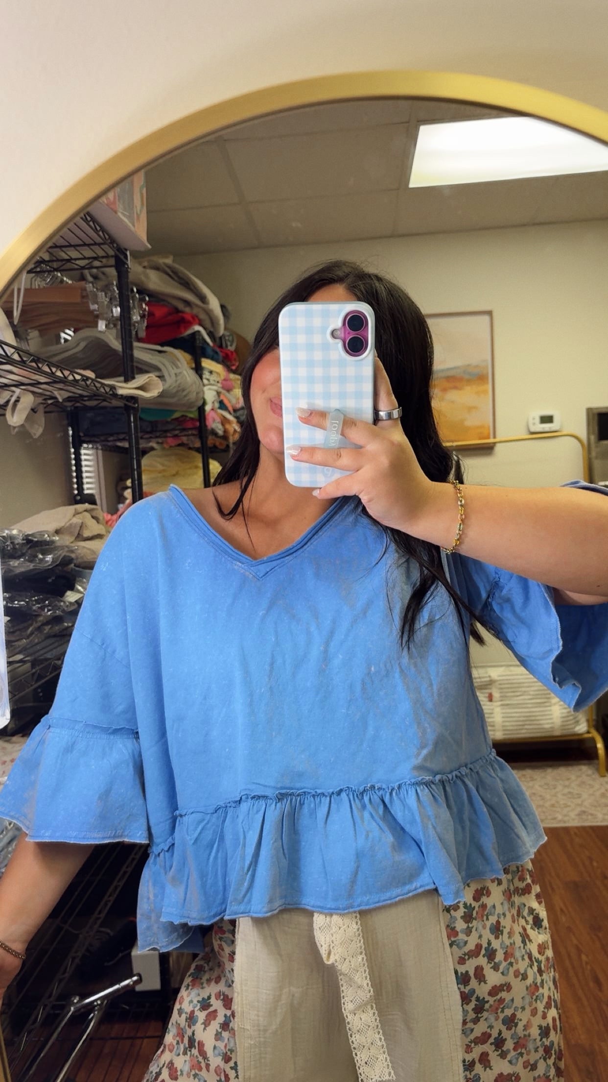 Skyliner Ruffle Top