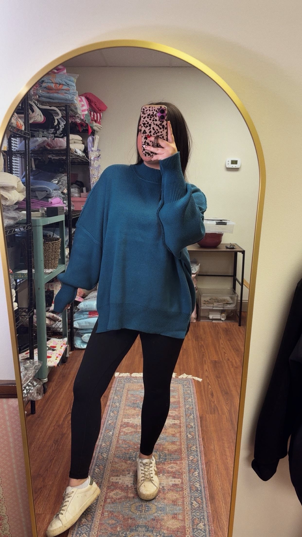 Downtown Oversized Sweater- Teal