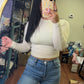 Basic Cropped Long Sleeve- Cream