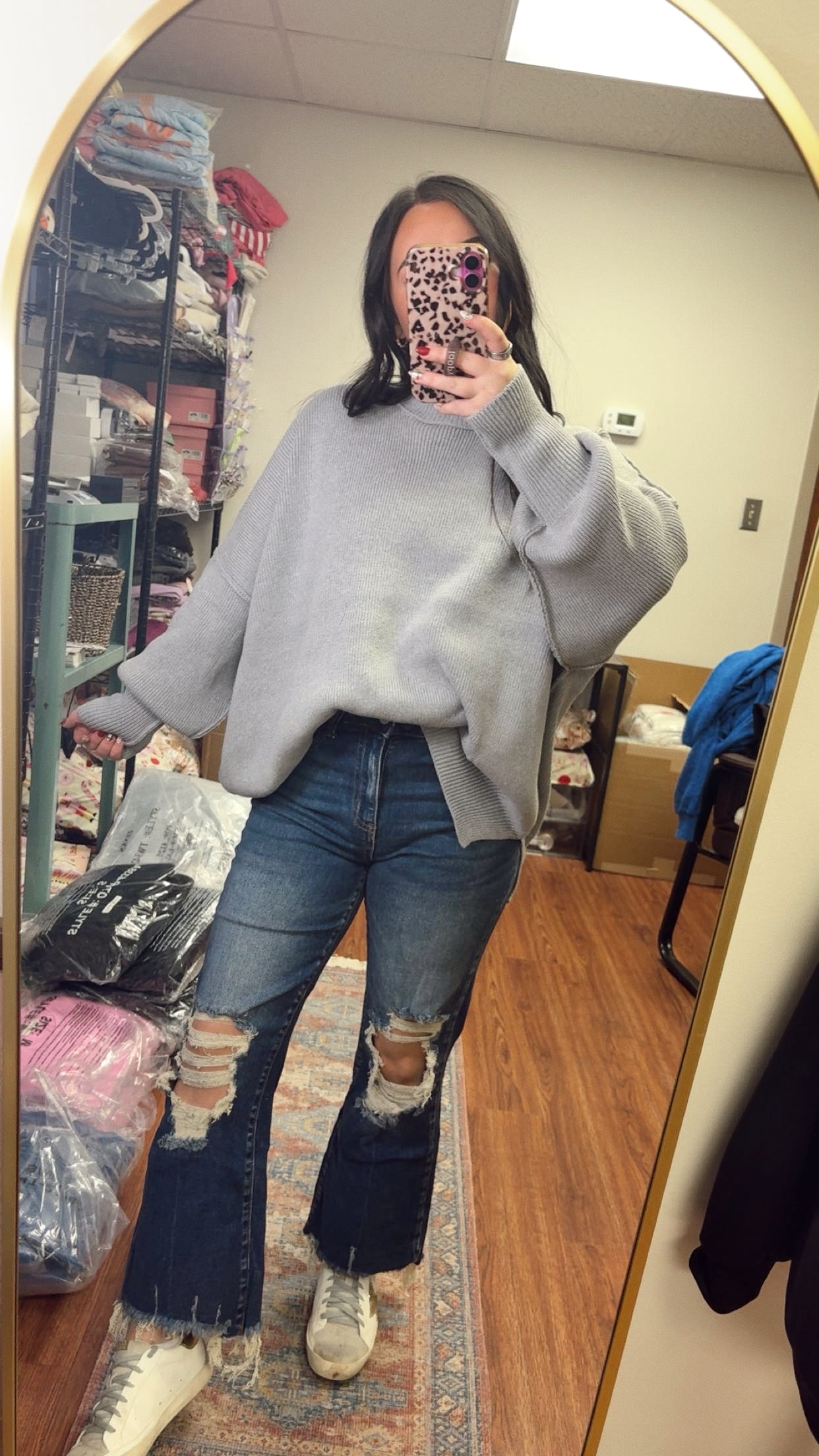 Downtown Oversized Sweater- Heather Gray